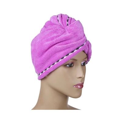 2-Piece Hair Drying Towel Blue/Pink 70x25centimeter
