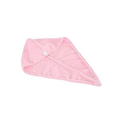 Women Bathroom Super Absorbent Quick Drying Microfiber Bath Towel Hair Dry Cap Salon Towel Pink