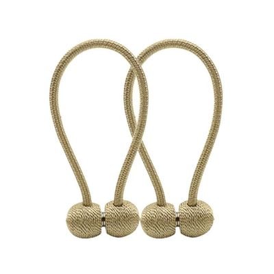 2-Piece Magnetic Curtain Tieback Golden 10centimeter