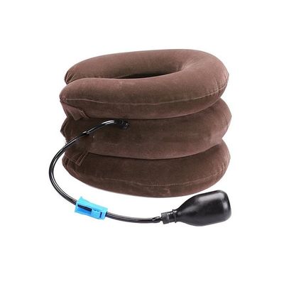 Inflatable 3-Layer Neck Pillow Brown 270x270x200millimeter