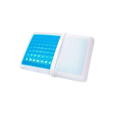 Memory Foam Pillow Gel Microfiber White/Blue 70 x 40centimeter