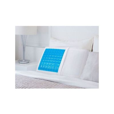 Memory Foam Pillow Gel Microfiber White/Blue 70 x 40centimeter