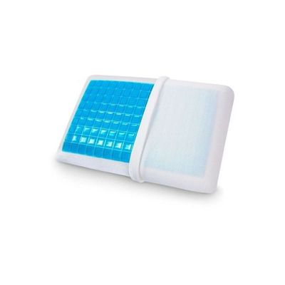 Pack Of 2 Cool Gel Memory Foam Pillow Microfiber Blue/White 40x70centimeter