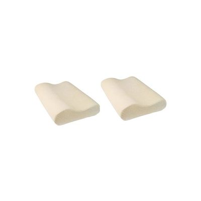 2-Piece Memory Foam Pillow Set Cream 10x30centimeter