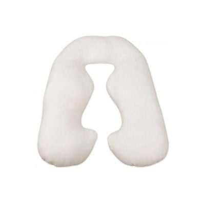 U Shape Full Body Pillow Cotton White 120x80centimeter