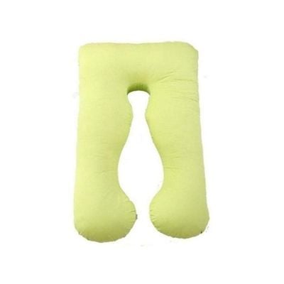 U Shaped Full Body Pillow Cotton Green 120x80centimeter