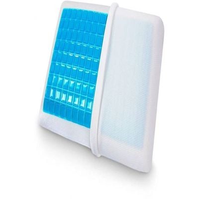 2-Piece Memory Foam White/Blue 40X70centimeter