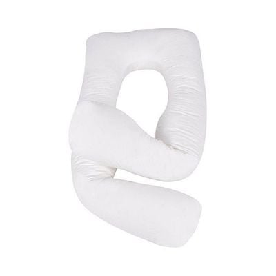 U-Shaped Maternity Pillow Cotton White 80x120centimeter