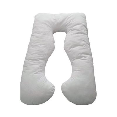 U-Shaped Maternity Pillow Cotton White 75x125centimeter