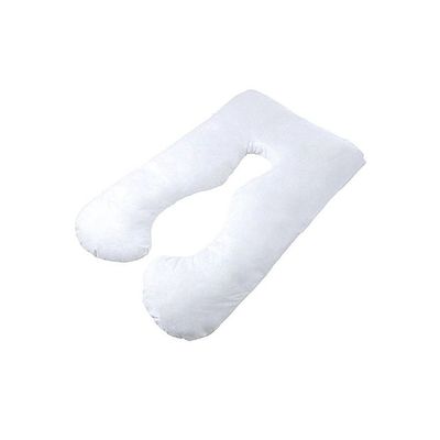 U-Shaped Maternity Pillow Cotton White 80x120centimeter