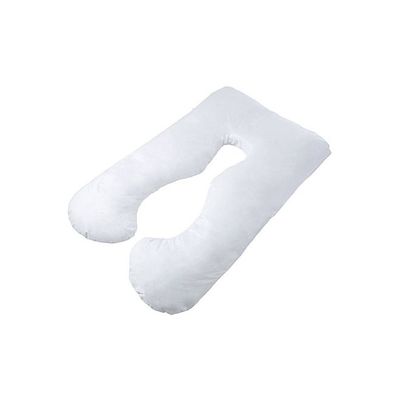 U-Shaped Maternity Pillow Cotton White 80x120centimeter