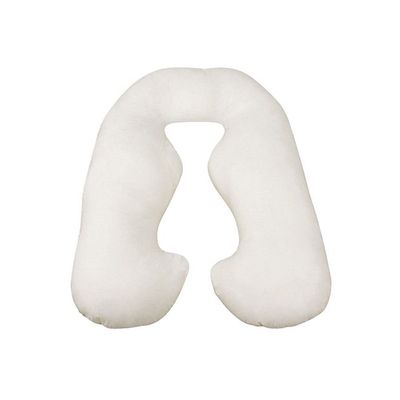 U-Shaped Maternity Pillow Cotton White 120x80centimeter