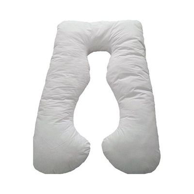 U-Shaped Maternity Pillow Cotton White 125x75centimeter