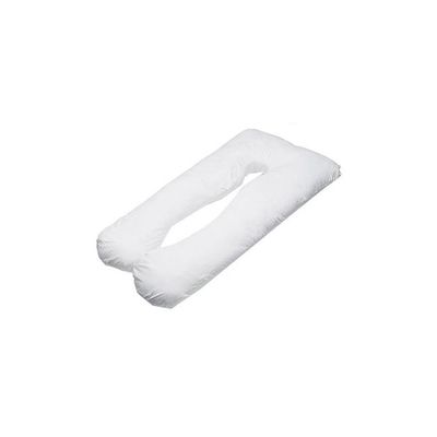 U-Shaped Comfortable Maternity Pillow Cotton White 140 x 90cm