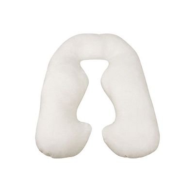 U-Shaped Maternity Pillow Cotton White 120x80centimeter