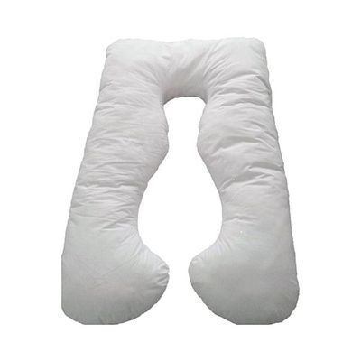 U-Shaped Maternity Pillow Cotton White 75x125centimeter