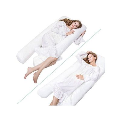 U-Shaped Maternity Pillow Cotton White 120x80centimeter