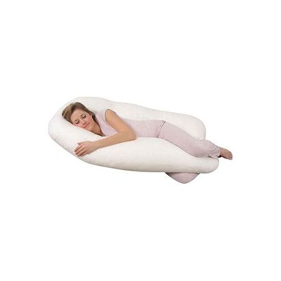 U-Shaped Maternity Pillow Cotton White 80x120centimeter