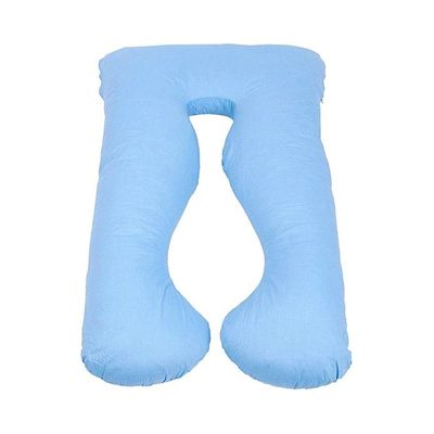 U-Shaped Maternity Pillow Cotton Blue 80x130centimeter