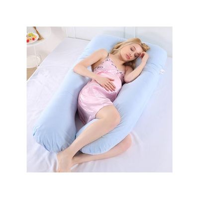 U-Shaped Maternity Pillow Cotton Sea Blue 70x130centimeter