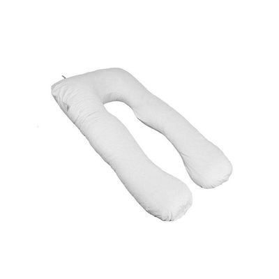 Belly Contoured Body U-Shaped Extra Comfort Cuddler Pregnancy Pillow White