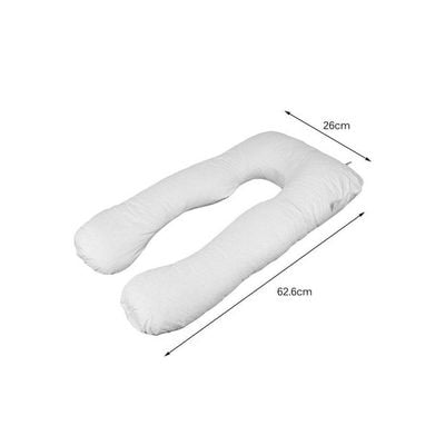 Belly Contoured Body U-Shaped Extra Comfort Cuddler Pregnancy Pillow White