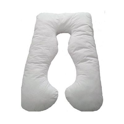 Belly Contoured Body U-Shaped Extra Comfort Cuddler Pregnancy Pillow White