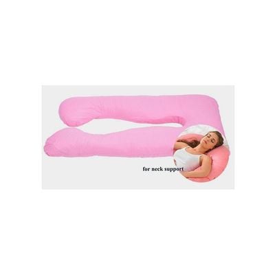 U-Shaped Pregnancy Pillow Cotton Pink 145x80x25centimeter