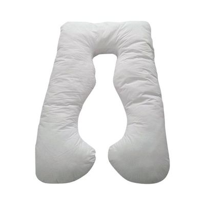 U Shaped Maternity Pillow Cotton Blend White 140x80centimeter