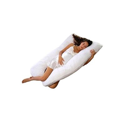 U-Shaped Maternity Pillow Cotton White 120x80centimeter