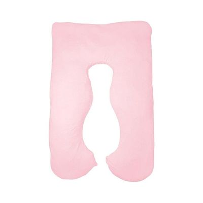 U-Shaped Maternity Pillow Cotton Pink 80x120centimeter