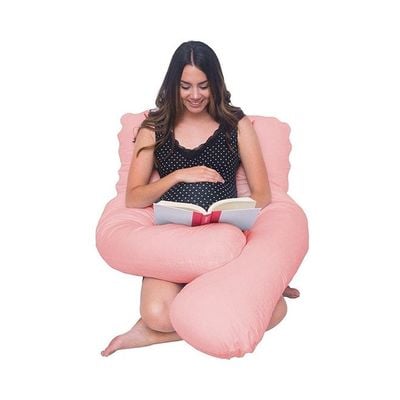 U-Shaped Maternity Pillow Cotton Pink 80x120centimeter