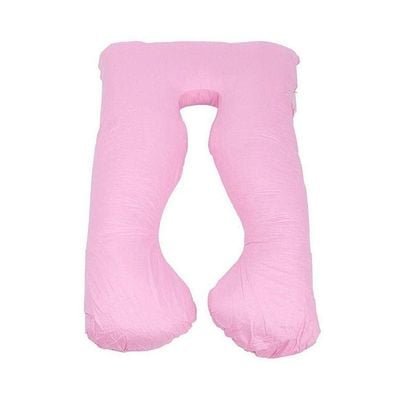 U-Shaped Maternity Pillow Cotton Pink 80x120centimeter