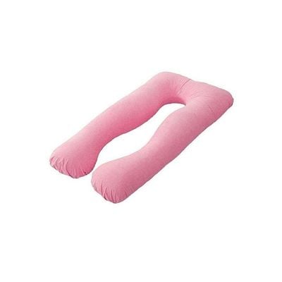 U-Shaped Maternity Pillow Cotton Pink 80x120centimeter