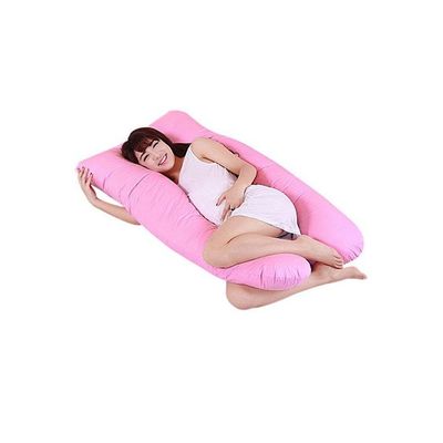 U-Shaped Maternity Pillow Cotton Pink 80x120centimeter