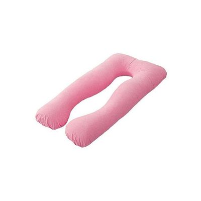 U-Shaped Maternity Pillow Cotton Pink 80x120centimeter