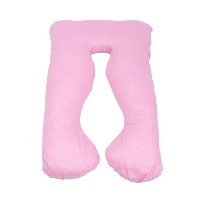 U-Shaped Maternity Pillow Cotton Pink 120x80centimeter