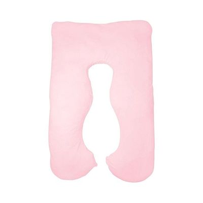 U-Shaped Maternity Pillow Cotton Pink 80x130centimeter