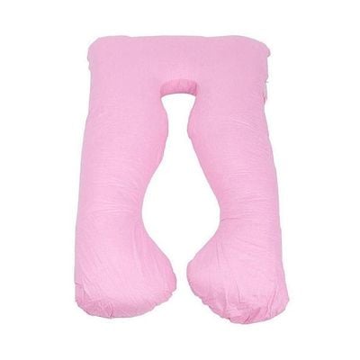 U-Shaped Maternity Pillow Cotton Pink 80x120centimeter