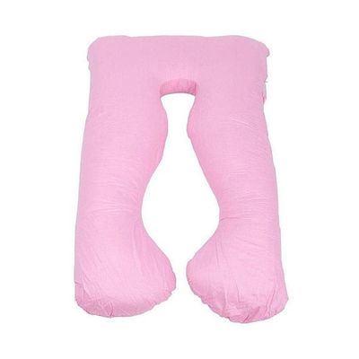 U-Shaped Maternity Pillow Cotton Pink 80x120centimeter