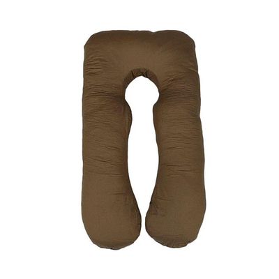 U-Shaped Maternity Pillow Cotton Brown 120x80centimeter