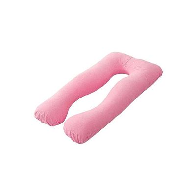 U-Shaped Maternity Pillow Cotton Pink 80x130centimeter