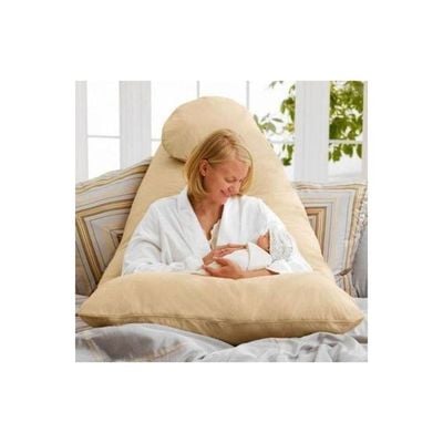 Maternity Pillow Cotton Beige 120x80centimeter