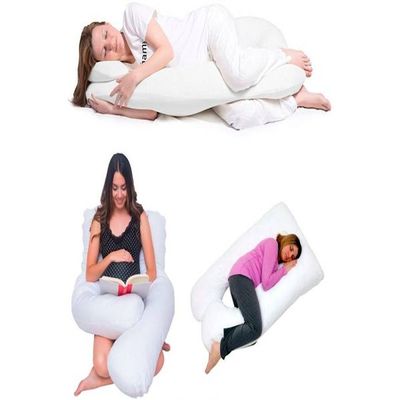 U Shape Pregnancy And Maternity Pillow Off white 70x25x120cm