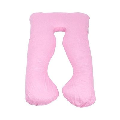 U-Shaped Maternity Pillow Cotton Pink 120x80centimeter