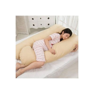Maternity Pillow Cotton Beige 80x120centimeter