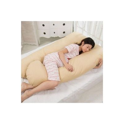 Maternity Pillow Cotton Beige 120x80centimeter