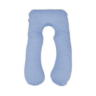 U-Shaped Maternity Pillow Cotton Blue 80x120centimeter