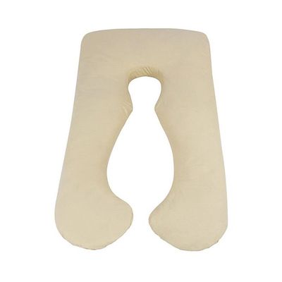 U-Shaped Maternity Pillow Cotton Beige 80x120centimeter