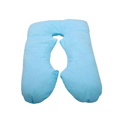 U-Shaped Maternity Pillow Cotton Blue 80x120centimeter